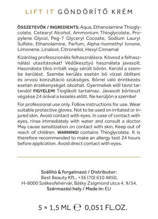 Lifting krém na natočenie mihalníc